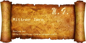Mittner Imre névjegykártya