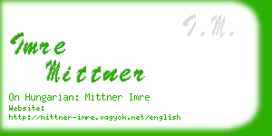imre mittner business card
